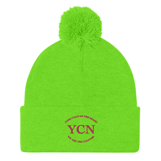 YCN - Pom-Pom Beanie (Neon Green)